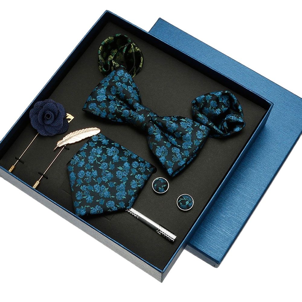Neck Tie Set Box - Gravata de seda luxuosa para homens,
